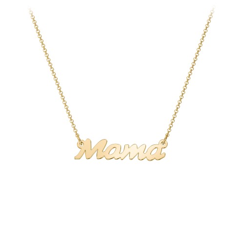 Mama Necklace In Cursive Font – 18K Gold Plated Silver