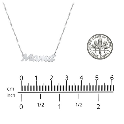 Mama Necklace In Cursive Font – Sterling Silver