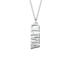 Personalized Varsity Vertical Name Necklace – Sterling Silver