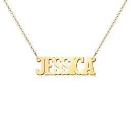 Personalized Varsity Name Necklace in 18K Gold Plated Silver