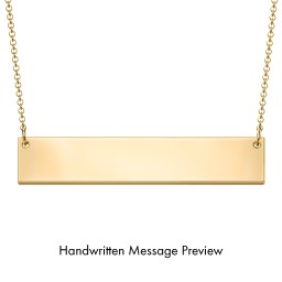 Personalized Handwriting Bar Pendant in 18K Gold Plated Silver