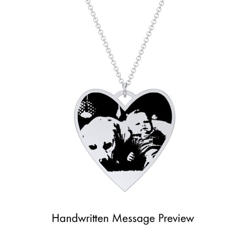 Personalized Handwriting Heart Necklace