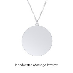 Personalized Handwriting Disc Necklace – Sterling Silver