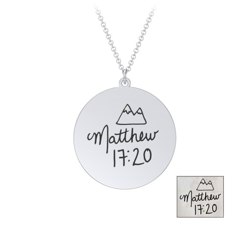 Personalized Handwriting Disc Necklace – Sterling Silver