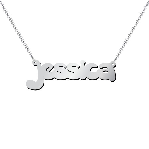 Personalized Bubble Name Necklace – Sterling Silver