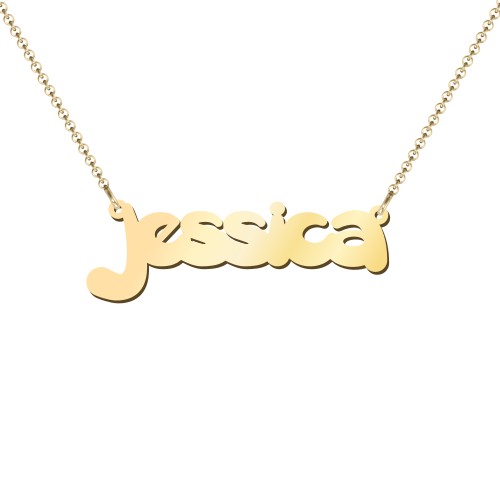 Personalized Bubble Name Necklace – 18K Gold Plated Silver