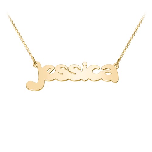 Personalized Bubble Name Necklace – 18K Gold Plated Silver