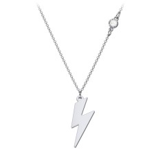 Lightning Bolt Charm Necklace with Gemstone – Sterling Silver with Citrine