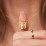 Small Initial Tag Necklace with Birthstone – 18K Gold Plated Silver with Blue Sapphire