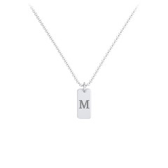 Small Initial Tag Necklace – Sterling Silver
