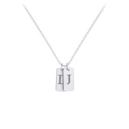 Small Initial 2 Tag Necklace
