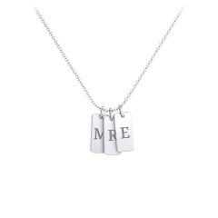 Small Initial 3 Tag Necklace
