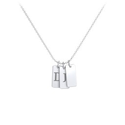 Small Initial 3 Tag Necklace