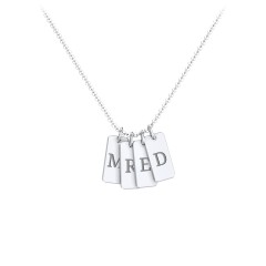 Small Initial 4 Tag Necklace – Sterling Silver