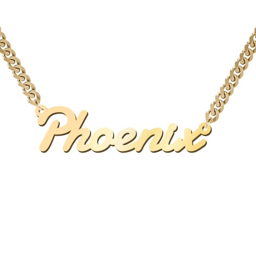 Personalized Name Necklace with Open Curb Chain