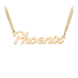 Personalized Name Necklace with Open Curb Chain in 18K Gold Plated Silver