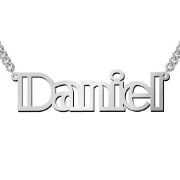 Outline Name Necklace with Open Curb Chain
