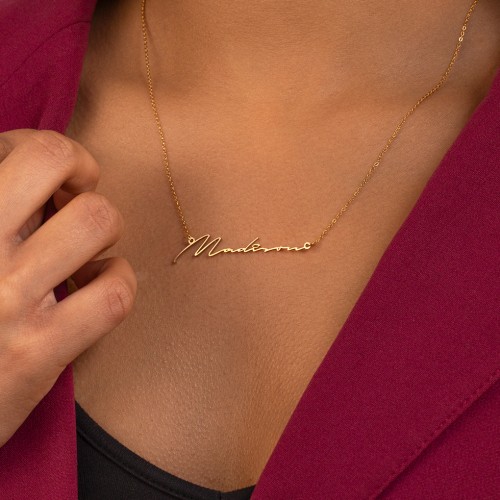 Dainty Script Stainless Steel Necklace