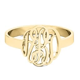 Classic Personalized Monogram Name Ring