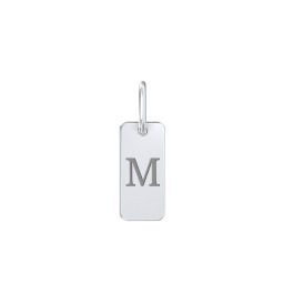 Small Initial Tag Charm in 925 Sterling Silver
