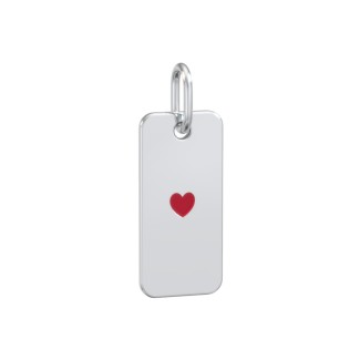 Initial Tag Charm with Cold Enamel Heart