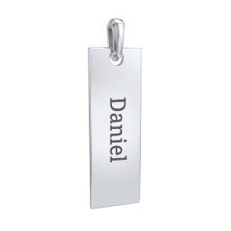 Men's Engravable Long Tag Pendant