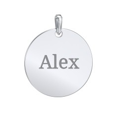 Men's Engravable Disc Pendant – Sterling Silver