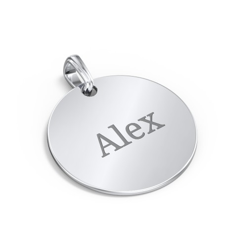 Men's Engravable Disc Pendant – Sterling Silver