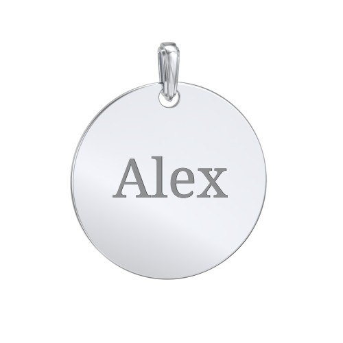 Men's Engravable Disc Pendant – Sterling Silver