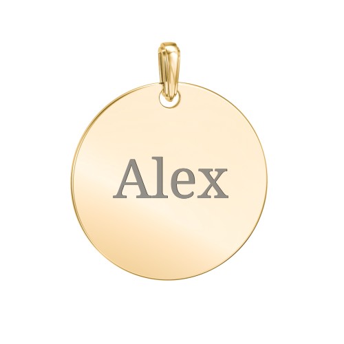 Men's Engravable Disc Pendant – 10K Yellow Gold