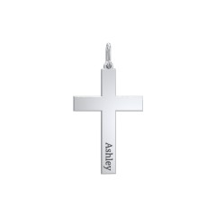 Classic Engravable Cross Charm – Sterling Silver
