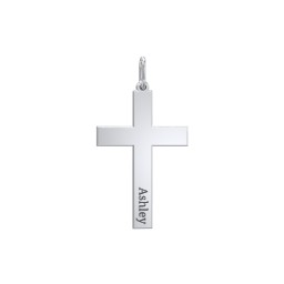 Classic Engravable Cross Charm in 925 Sterling Silver