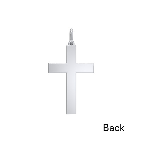 Classic Engravable Cross Charm – Sterling Silver