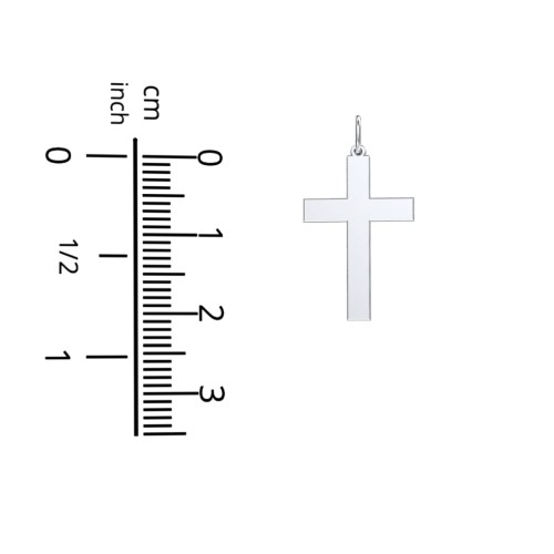 Classic Engravable Cross Charm – Sterling Silver