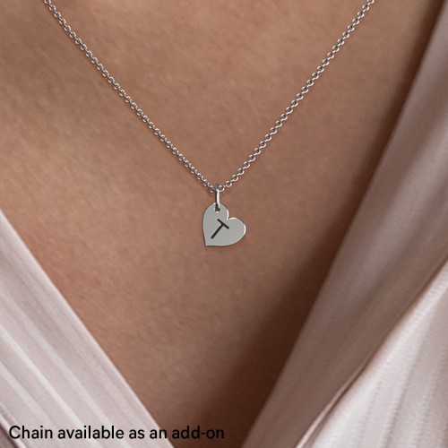 Initial Heart Charm – 18K Gold Plated Silver