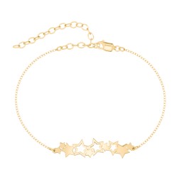 Star Cluster Bar Anklet in 18K Gold Plated Silver