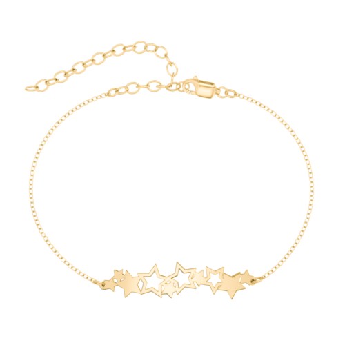 Star Cluster Bar Anklet – 18K Gold Plated Silver