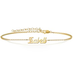 The Glamorous Name Anklet in 18K Gold Plated Silver