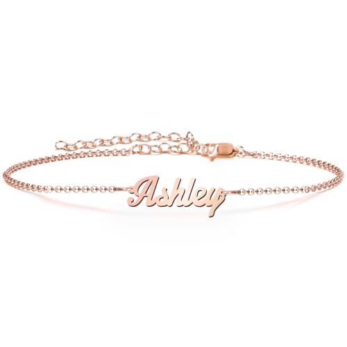 The Glamorous Name Anklet – 10K Rose Gold