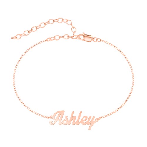 The Glamorous Name Anklet – 10K Rose Gold