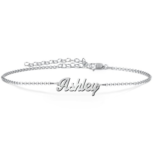 The Glamorous Name Anklet – Sterling Silver