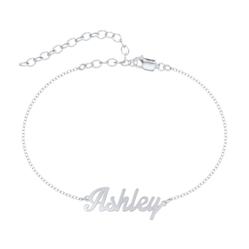 The Glamorous Name Anklet – Sterling Silver