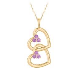 Unity Interlocking Hearts Birthstone Pendant