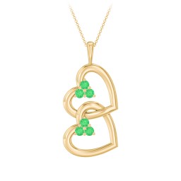 Unity Interlocking Hearts Birthstone Pendant