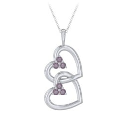 Unity Interlocking Hearts Birthstone Pendant