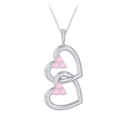 Unity Interlocking Hearts Birthstone Pendant