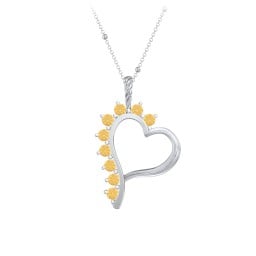 Shepherd Floating Gemstone Heart Pendant