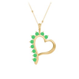 Shepherd Floating Gemstone Heart Pendant