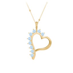 Shepherd Floating Gemstone Heart Pendant