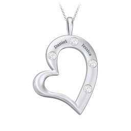 Mi Familia Tilted Heart Pendant